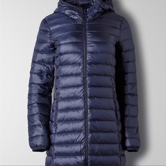 Aritzia | Tna Botanie Long Puffer Jacket - NAVY BLUE XXS - Picture 3 of 6